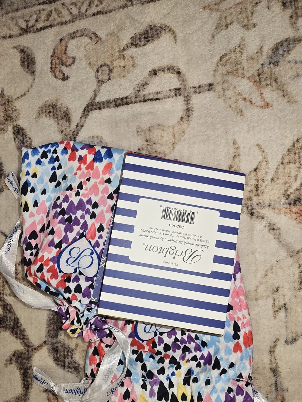 Brighton Branded Notepads Multicolor Heart Drawstring Dustbags *Set Of 2*